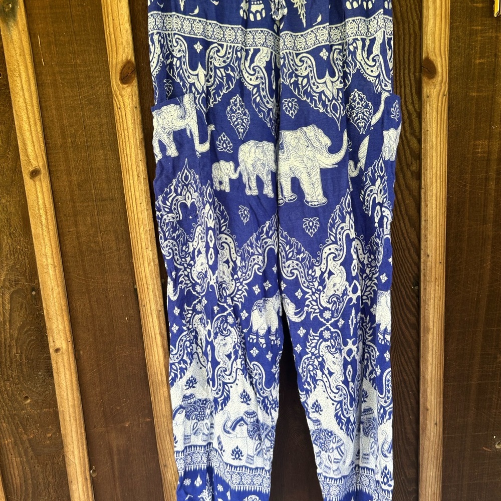 Women’s Blue Elephant Print Pants